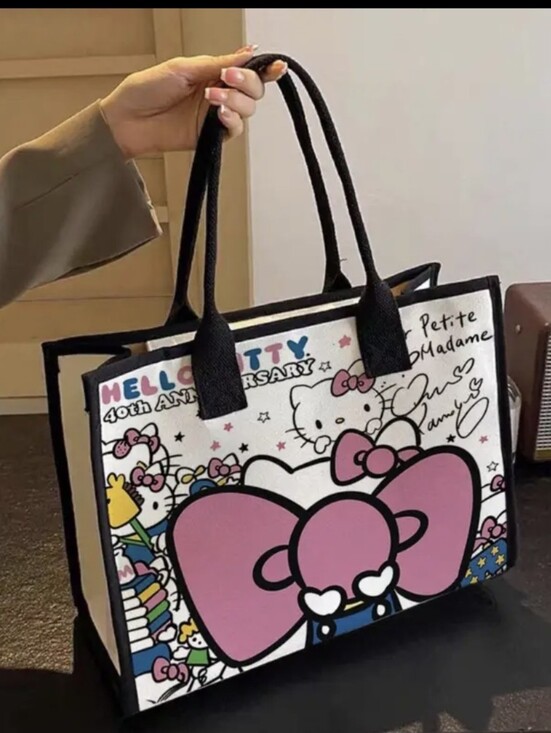 Hello Kitty Handbags - Hello Kitty Canvas Tote Shoulder Bag
